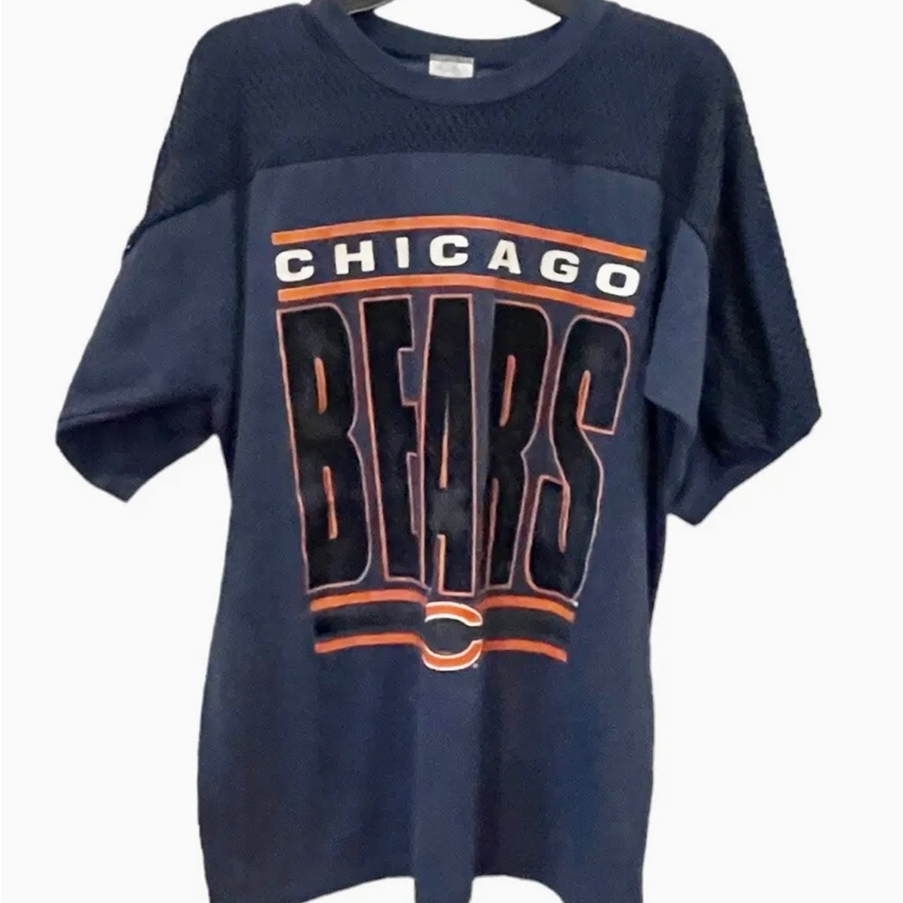 Vintage Chicago Bears T-Shirt Mens Large Blue Football Made in USA